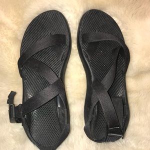 Black, strappy Chacos!